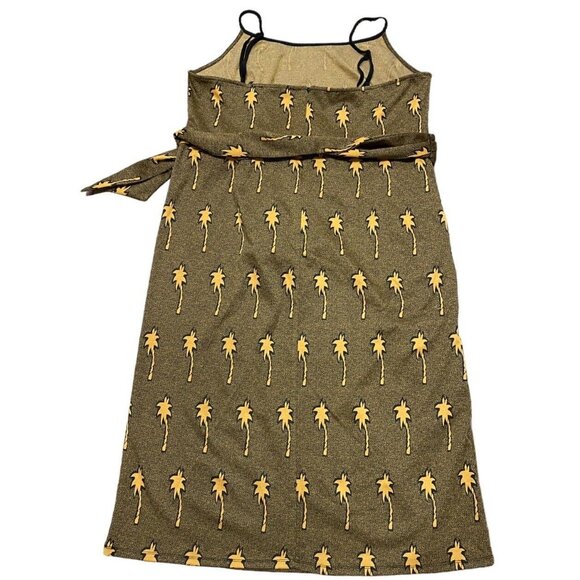 Hutch Brown and Gold Palm Tree Midi Dress - Picture 3 of 11